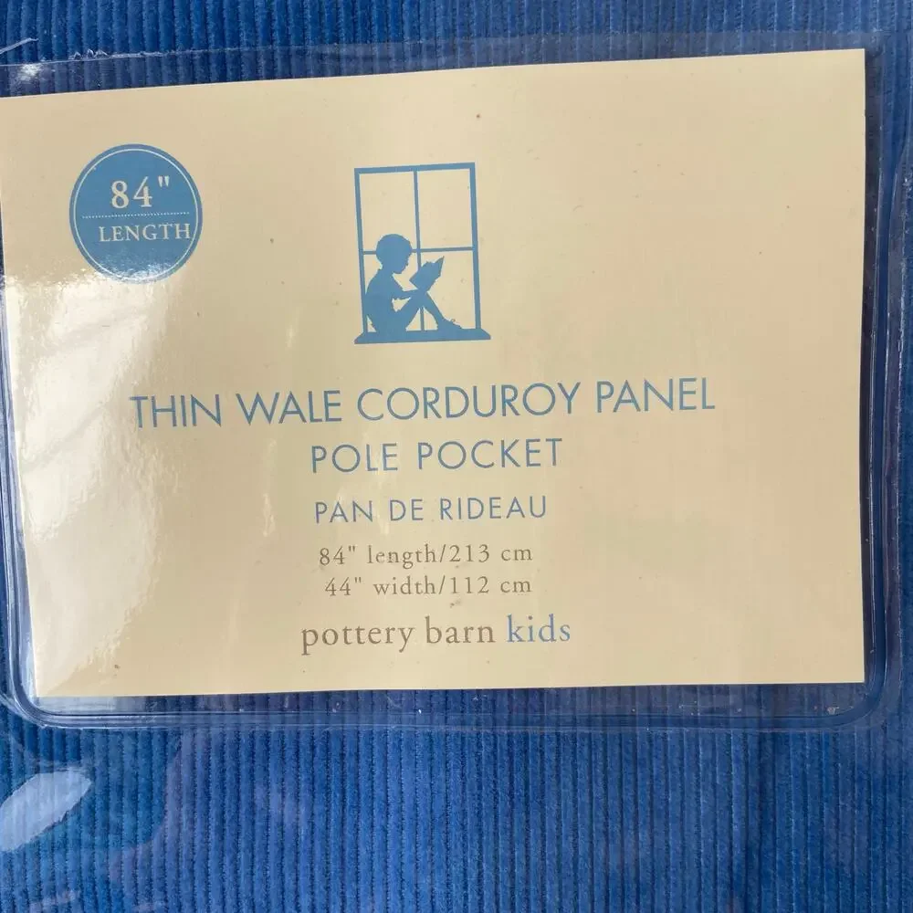 Pottery Barn Kids Blue Thin Wale Corduroy Panel